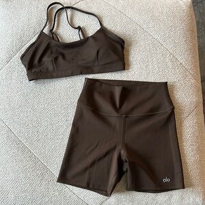 Alo Airlift Sports Bra and Shorts Set